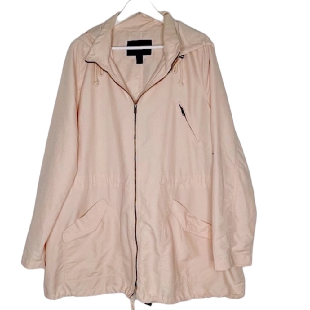 Forever 21+ Plus Size pink peach zipper front hoodie jacket with pockets Size 2X